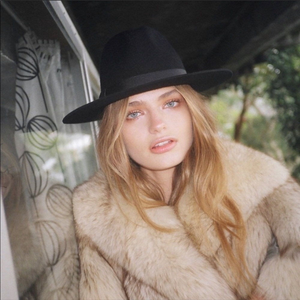Sole society wide brim wool hat